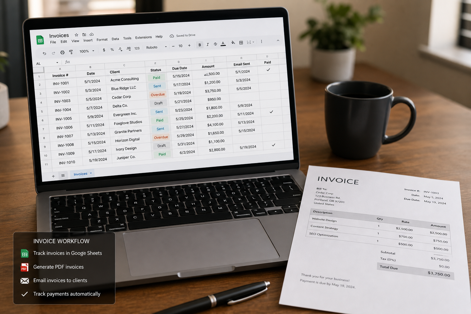 Démo : facturation automatique avec Google Sheets